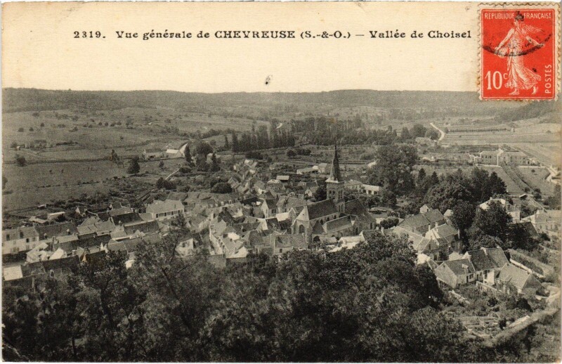 Carte postale ancienne Chevreuse Vue Generale à Chevreuse