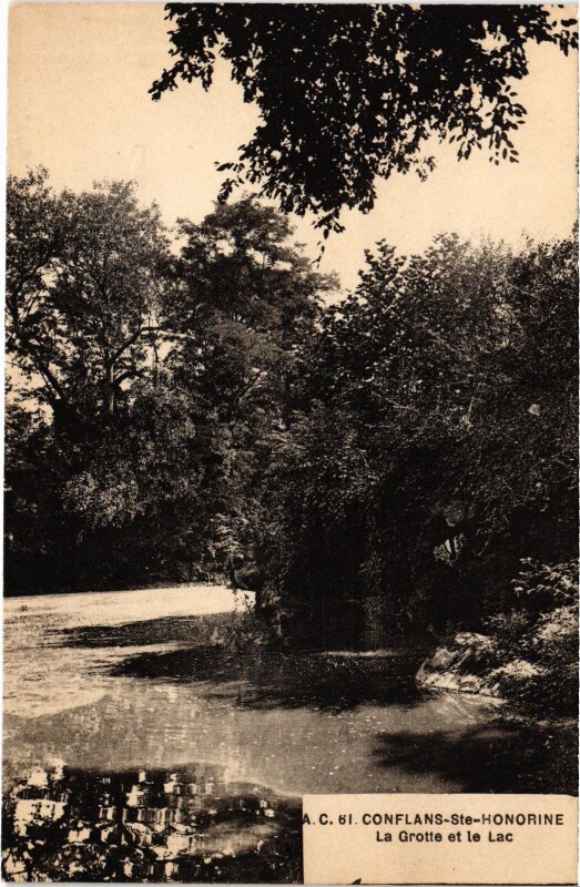Carte postale ancienne Conflans-Sainte-Honorine La Grotte et le Lac à Conflans-Sainte-Honorine