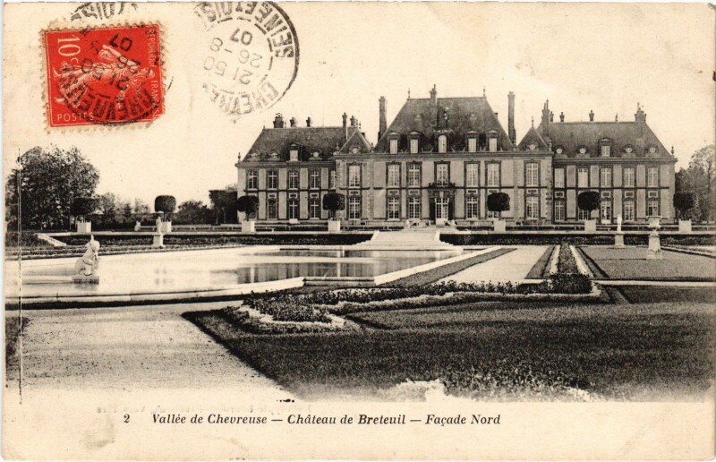 Carte postale ancienne Breteuil Chateau - Facade Nord