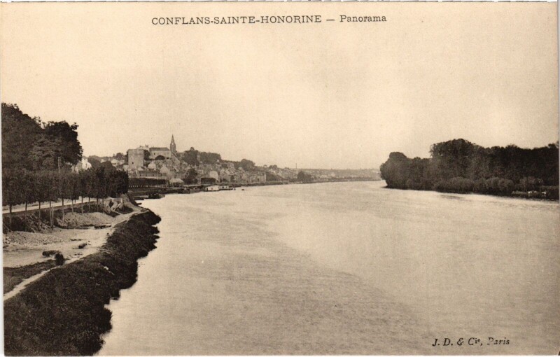 Carte postale ancienne Conflans-Sainte-Honorine Panorama à Conflans-Sainte-Honorine
