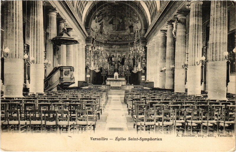 Carte postale ancienne Versailles L'Eglise Saint-Symphorien à Versailles