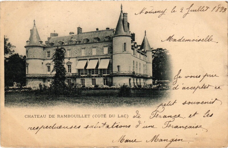 Carte postale ancienne Rambouillet Chateau - Cote du Lac à Rambouillet