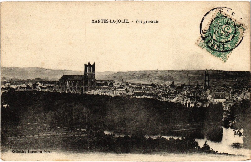 Carte postale ancienne Mantes-la-Jolie Vue Generale à Mantes-la-Jolie