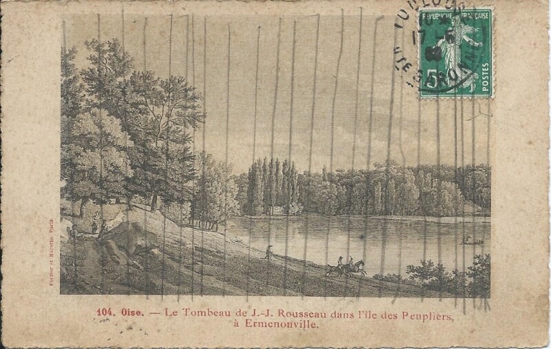 Carte postale ancienne Le Tombeau de Jean-Jacques Rousseau à Ermenonville