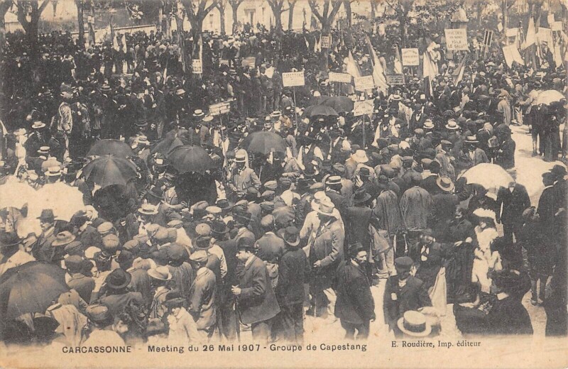 Carte postale ancienne Carcasonne - Meeting Du 26 Mai 1907 - Groupe De Capestang