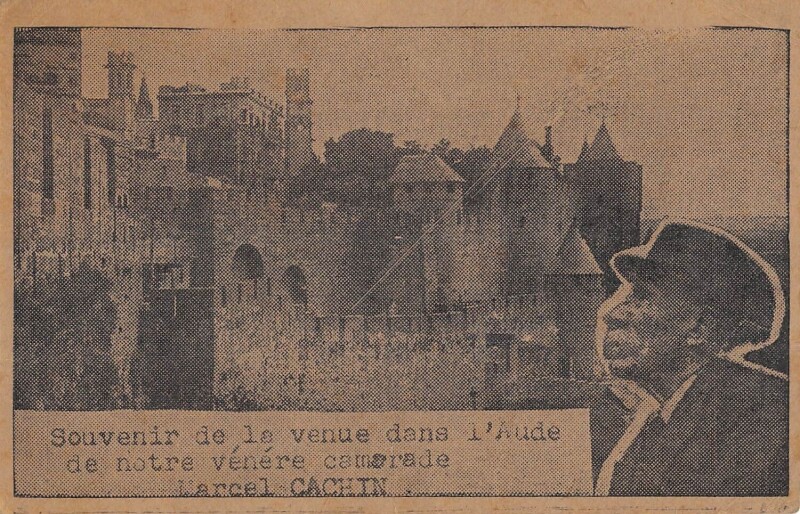 Carte postale ancienne Carcassonne - Souvenir De La Venue Dans L'Aude De Notre Venere Camarade M à Carcassonne
