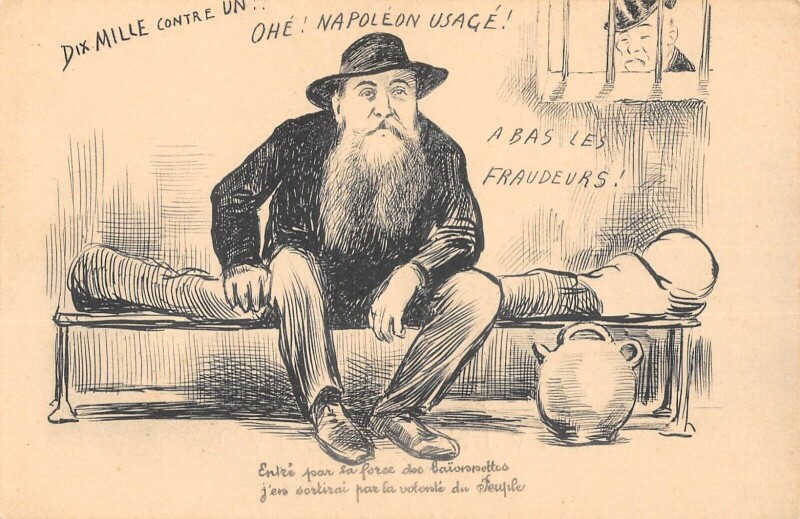 Carte postale ancienne Manifestation Viticole - Illustrateur Satirique - Docteur Ferroul - A Bas