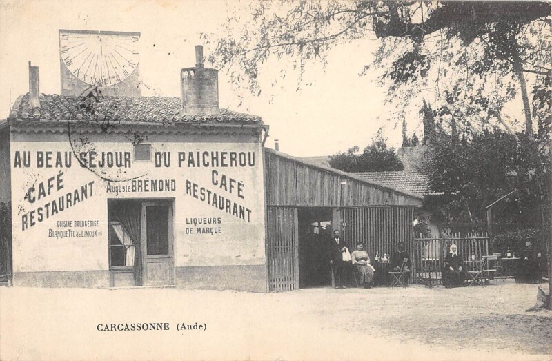 Carte postale ancienne Carcasonne - Au Beau Sejour Du Paicherou - Cafe Restaurant - Cuisine Bour