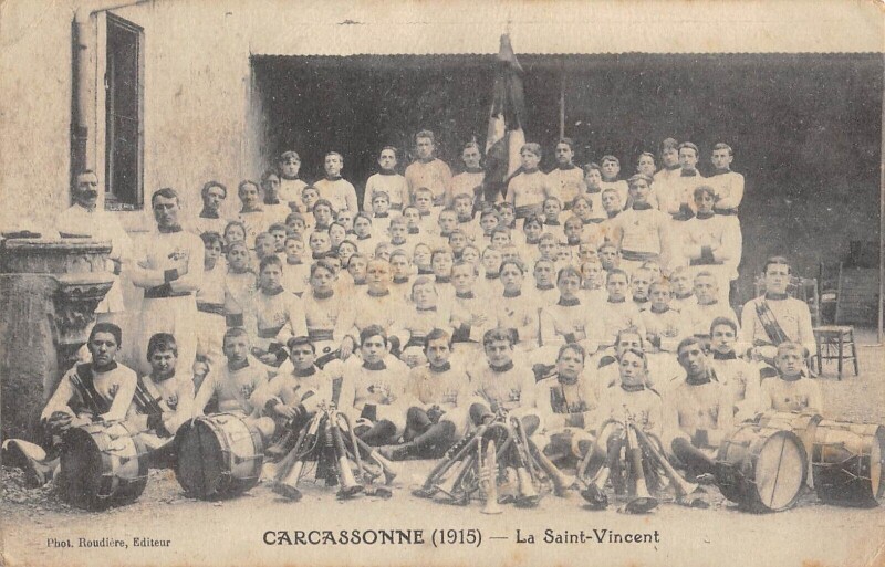 Carte postale ancienne Carcassonne - La Saint Vincent - 1915 - cliché rare à Carcassonne