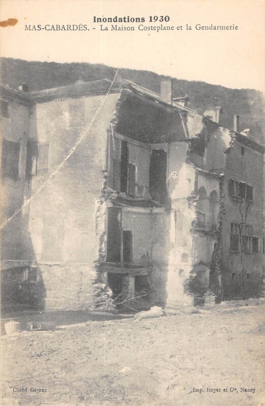 Carte postale ancienne Mas Cabardes - La Maison Costeplane Et La Gendarmerie