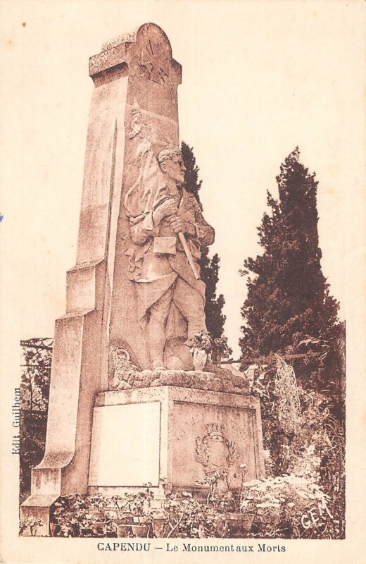 Carte postale ancienne Capendu - Monument Aux Morts - cliché rare à Capendu