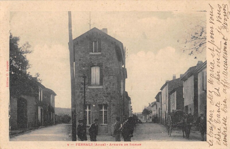 Carte postale ancienne Ferrals - Avenue De Sigean à Sigean