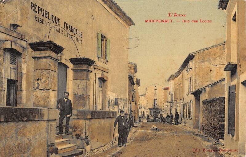 Carte postale ancienne Mirepeisset - Rue Des Ecoles à Mirepeisset