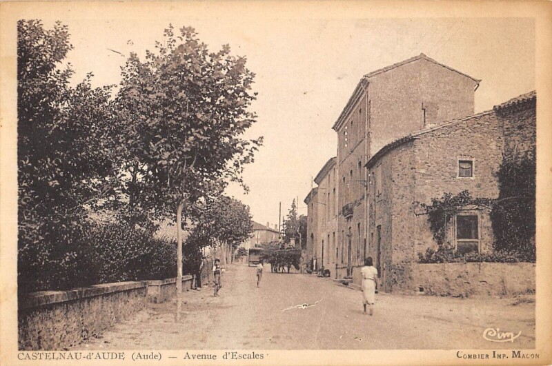 Carte postale ancienne Castelnau D'Aude - Avenue D'Escales - cliché rare à Castelnau-d'Aude