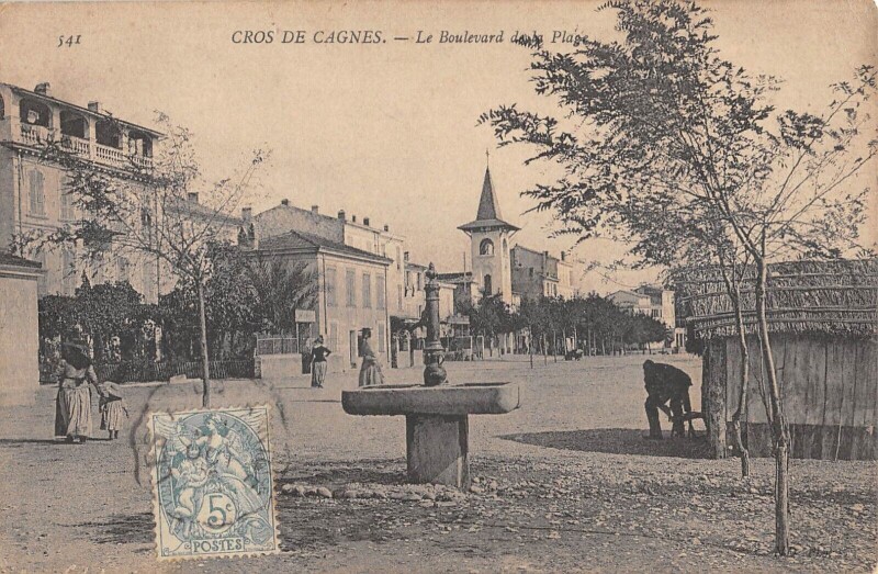 Carte postale ancienne Cros De Cagnes / Le Boulevard De La Plage