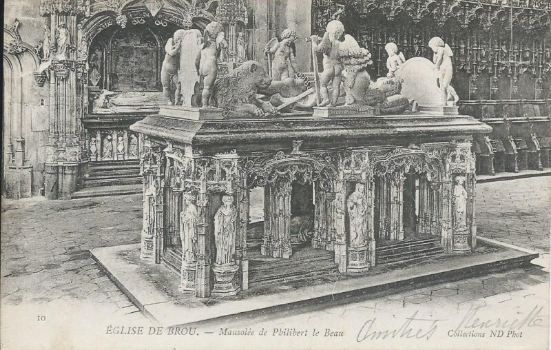 Carte postale ancienne Eglise de Brou - Mausolée de Philibert le Beau à Bourg-en-Bresse