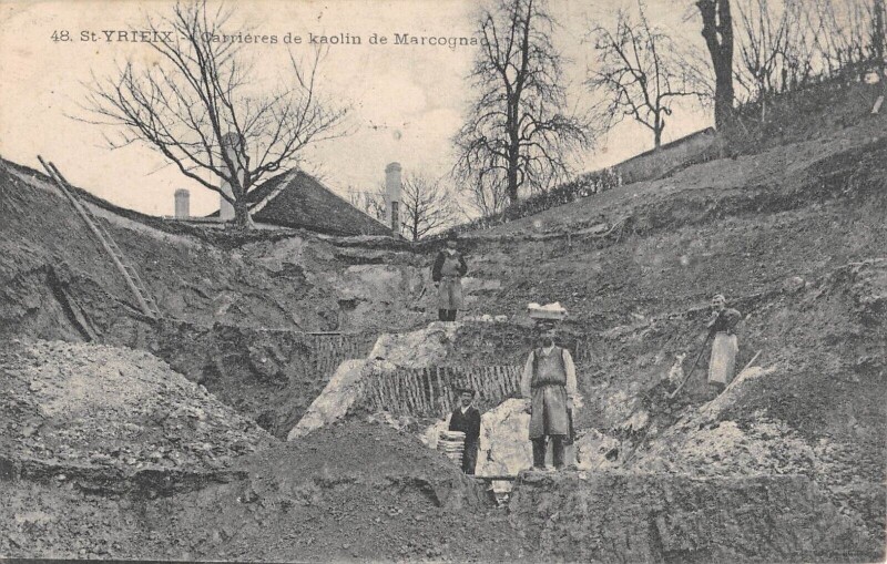 Carte postale ancienne Saint Yrieix - Carrieres De Kaolin De Marcognac