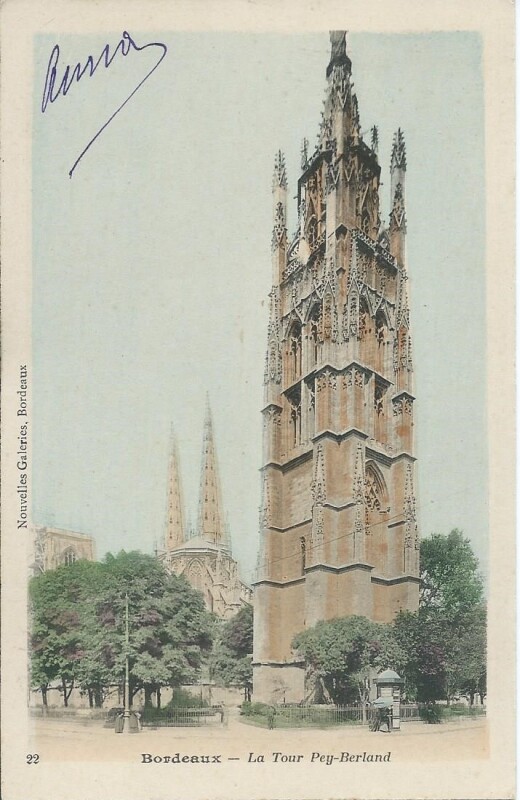 Carte postale ancienne La Tour Pey-Berland à Bordeaux