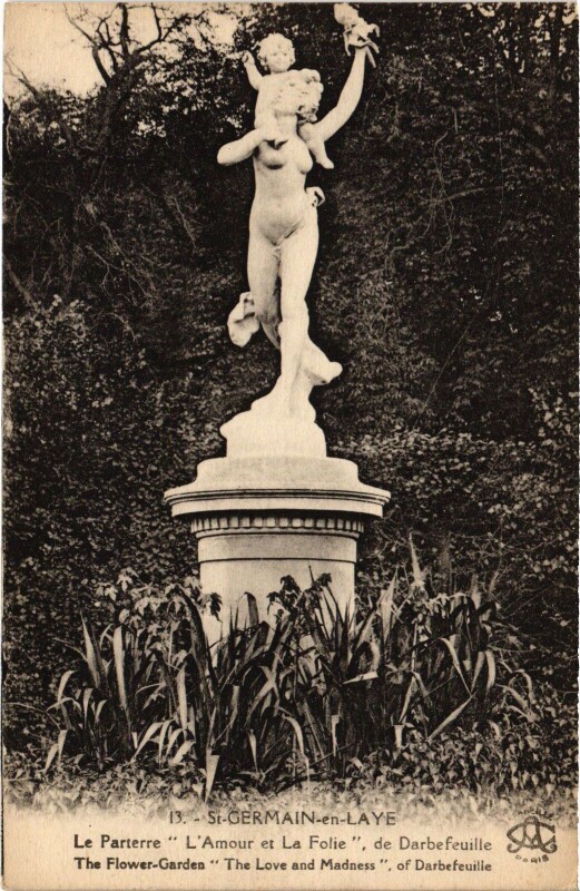 Carte postale ancienne St Germain en Laye Le Parterre L'Amour et la Folie