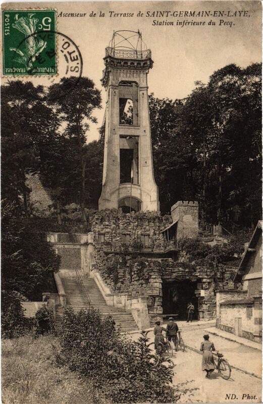 Carte postale ancienne St Germain en Laye Ascenseur de la Terrasse