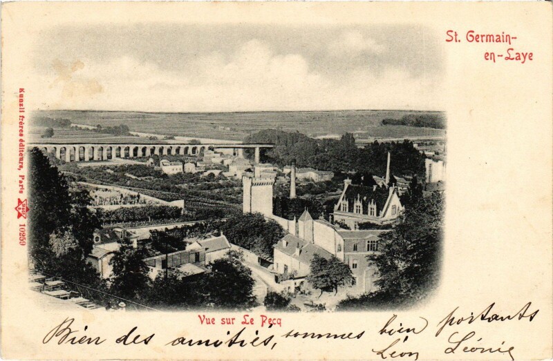 Carte postale ancienne St Germain en Laye vue sur Le Pecq au Pecq