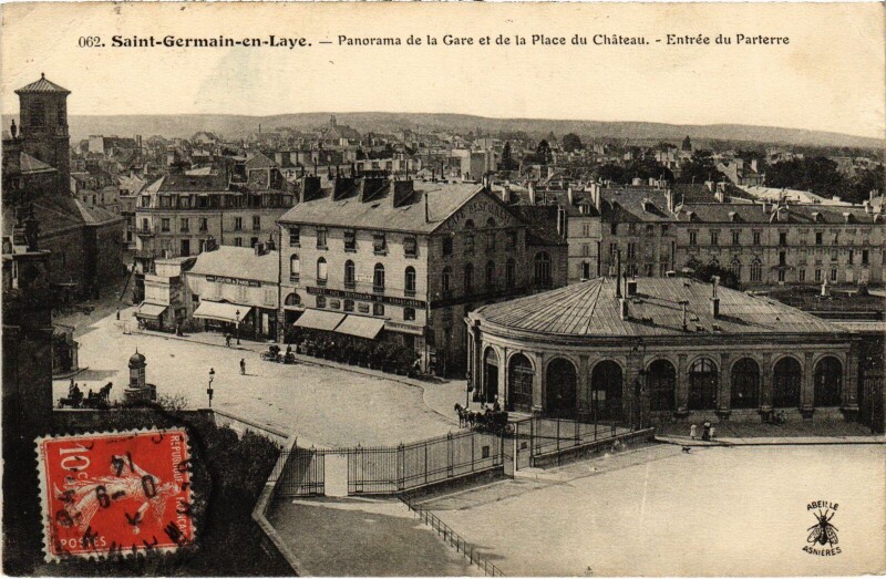 Carte postale ancienne St Germain en Laye panorama de la Gare