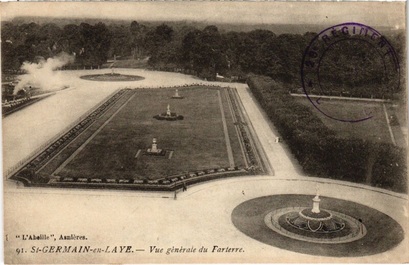 Carte postale ancienne St Germain en Laye vue generale du Parterre