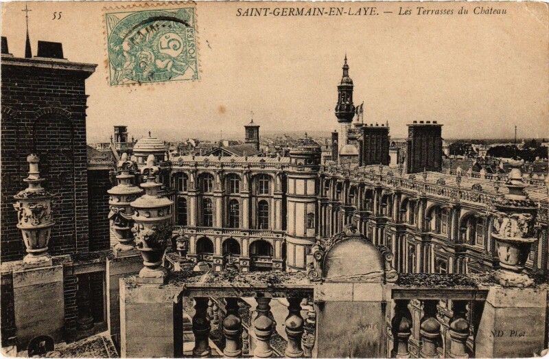 Carte postale ancienne St Germain en Laye Les Terrasses du Chateau