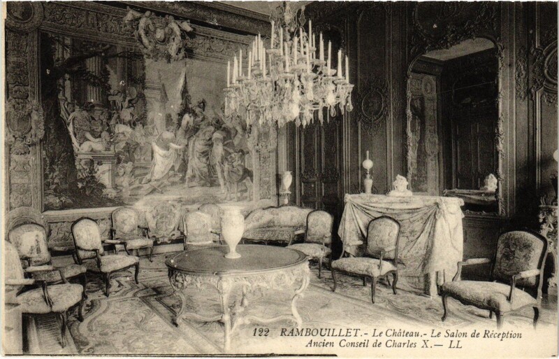 Carte postale ancienne Rambouillet Chateau Salon de Reception à Rambouillet