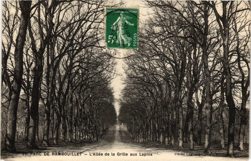 Carte postale ancienne Rambouillet Allee de la Grille aux Lapins à Rambouillet