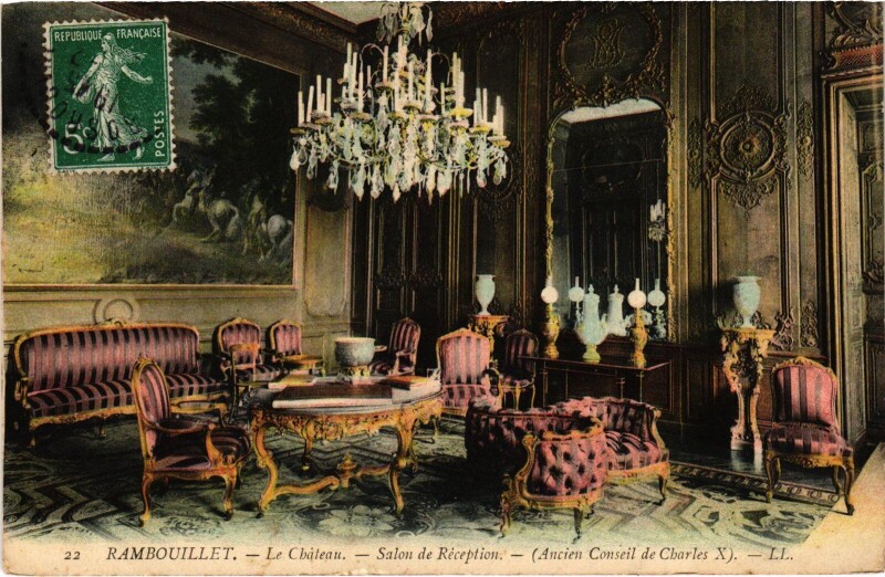 Carte postale ancienne Rambouillet Le Chateau Salon de Reception à Rambouillet