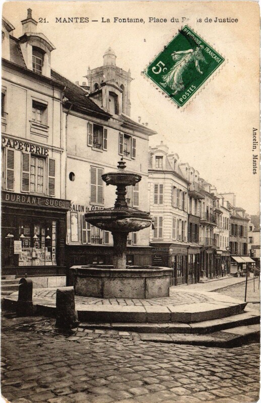 Carte postale ancienne Mantes La Fontaine