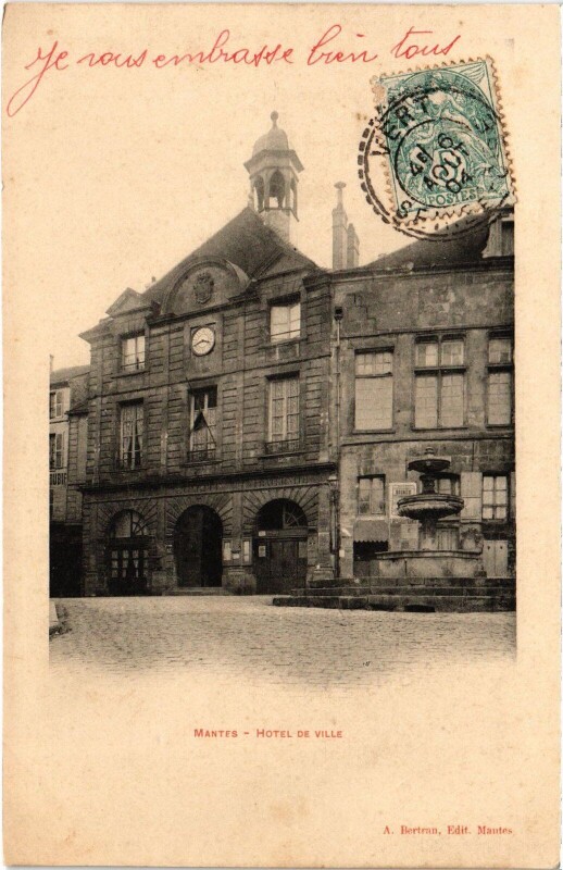 Carte postale ancienne Mantes Hotel de Ville