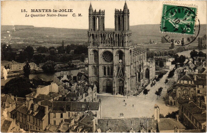 Carte postale ancienne Mantes Quartier Notre Dame