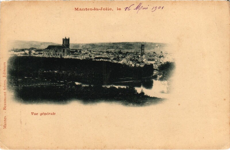 Carte postale ancienne Mantes vue generale
