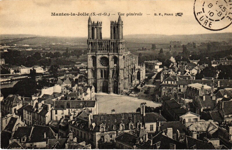 Carte postale ancienne Mantes vue generale