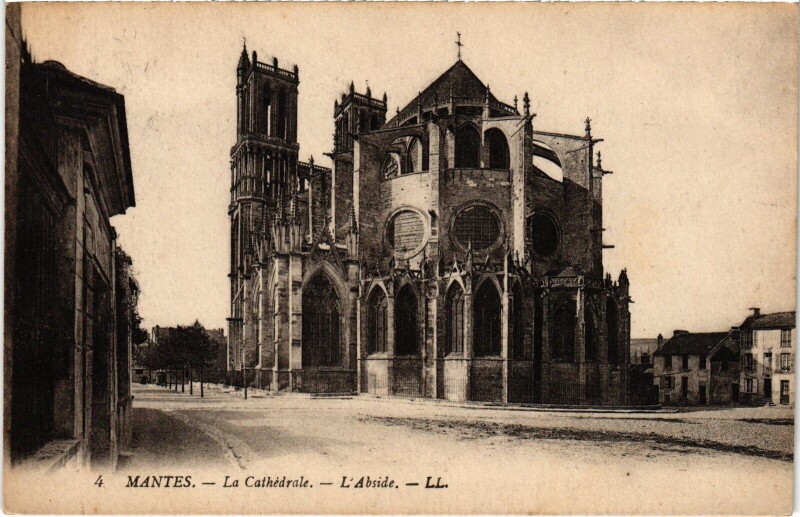 Carte postale ancienne Mantes La Cathedrale