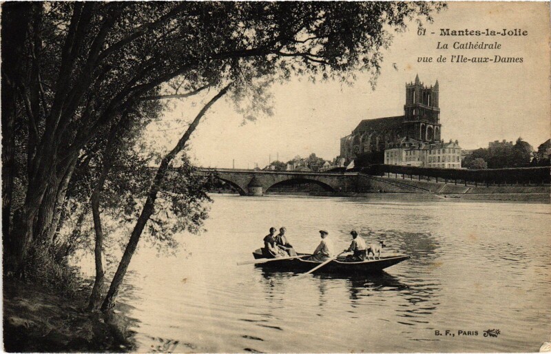 Carte postale ancienne Mantes La Cathedrale