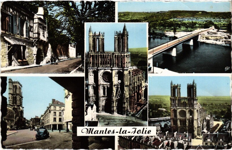 Carte postale ancienne Mantes souvenir