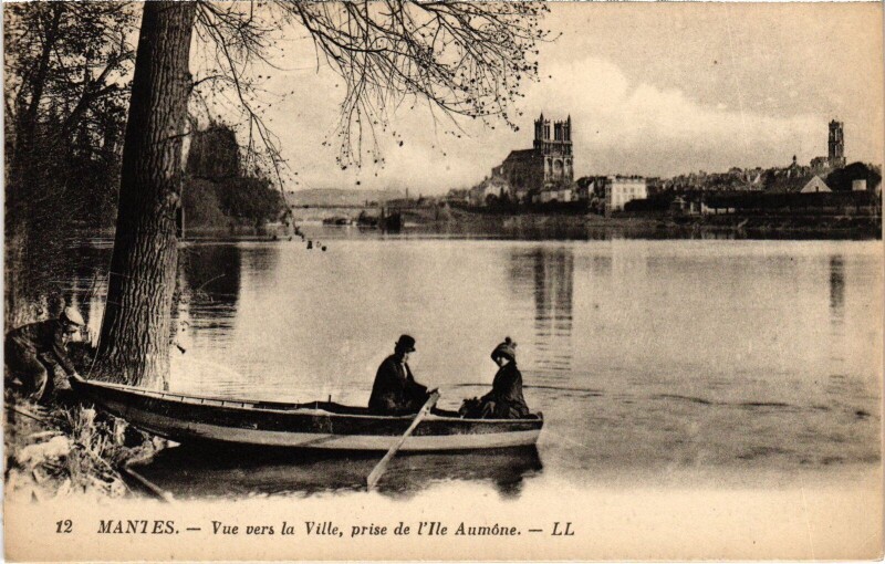 Carte postale ancienne Mantes vue vers la Ville