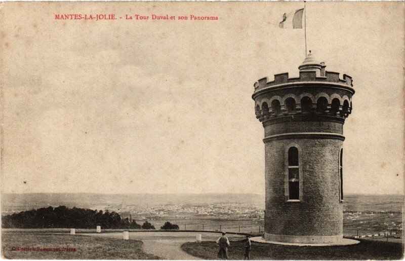 Carte postale ancienne Mantes Tour Duval et son panorama