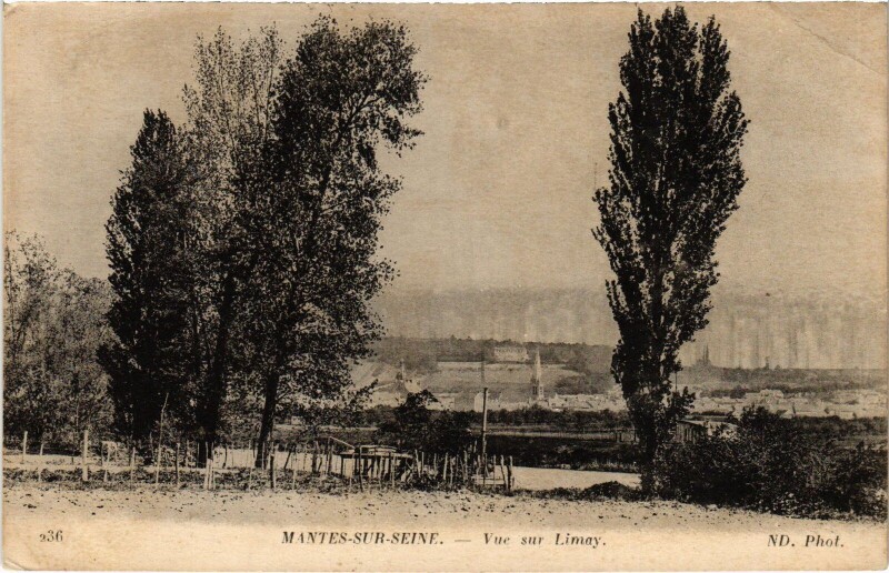 Carte postale ancienne Mantes vue sur Limay à Limay