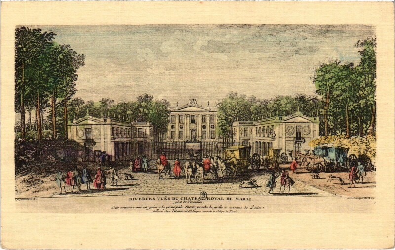 Carte postale ancienne Marly Diverces vues du Chateau Royal