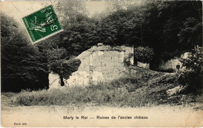 Carte postale ancienne Marly Ruines de l'ancien chateau
