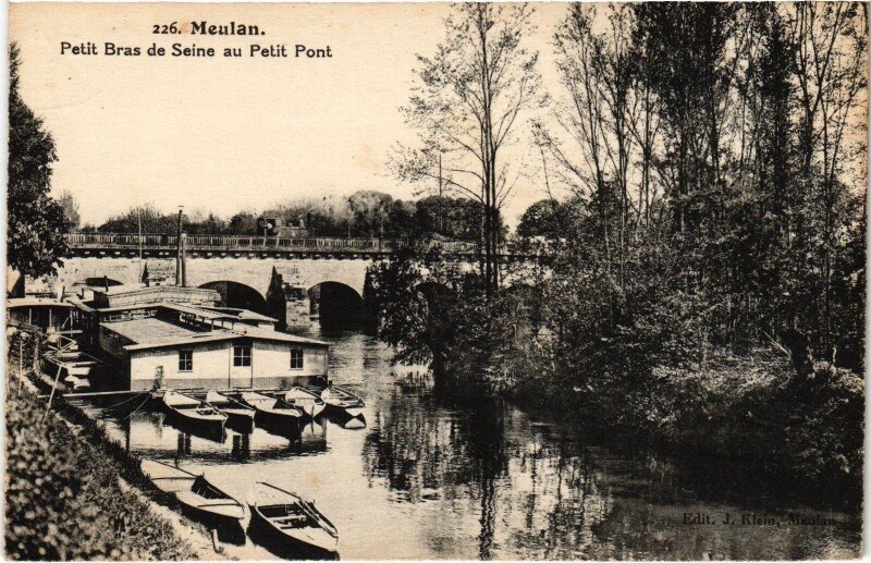 Carte postale ancienne Meulan Petit Bras de Seine