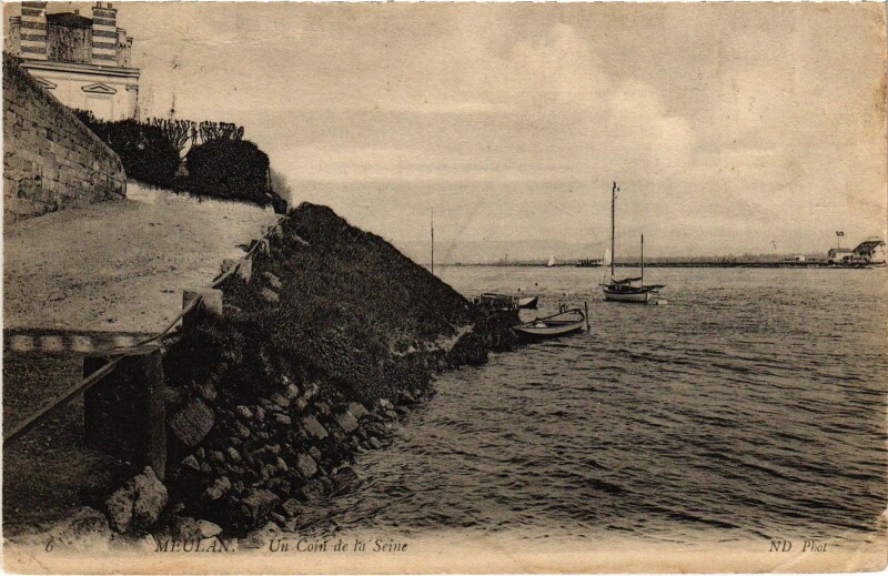 Carte postale ancienne Meulan un coin de la Seine
