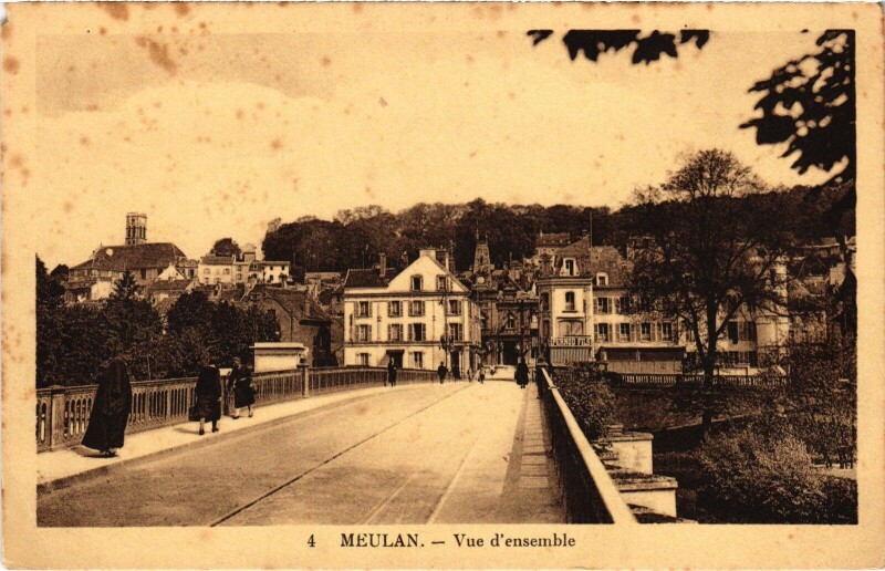 Carte postale ancienne Meulan vue d'ensemble