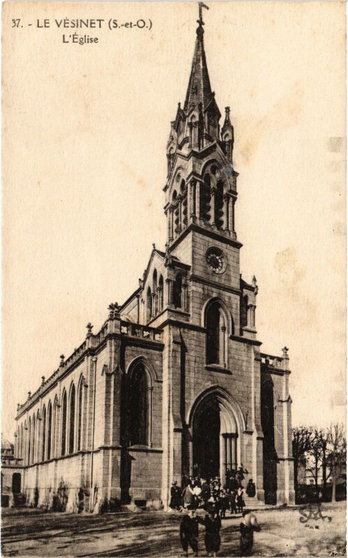 Carte postale ancienne Le Vesinet Eglise