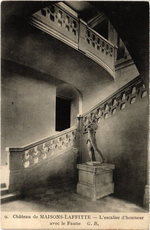 Carte postale ancienne Maison Lafitte Chateau Escalier d'honneur