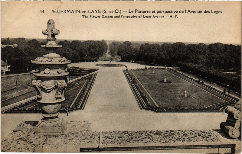 Carte postale ancienne St Germain en Laye Le Parterre
